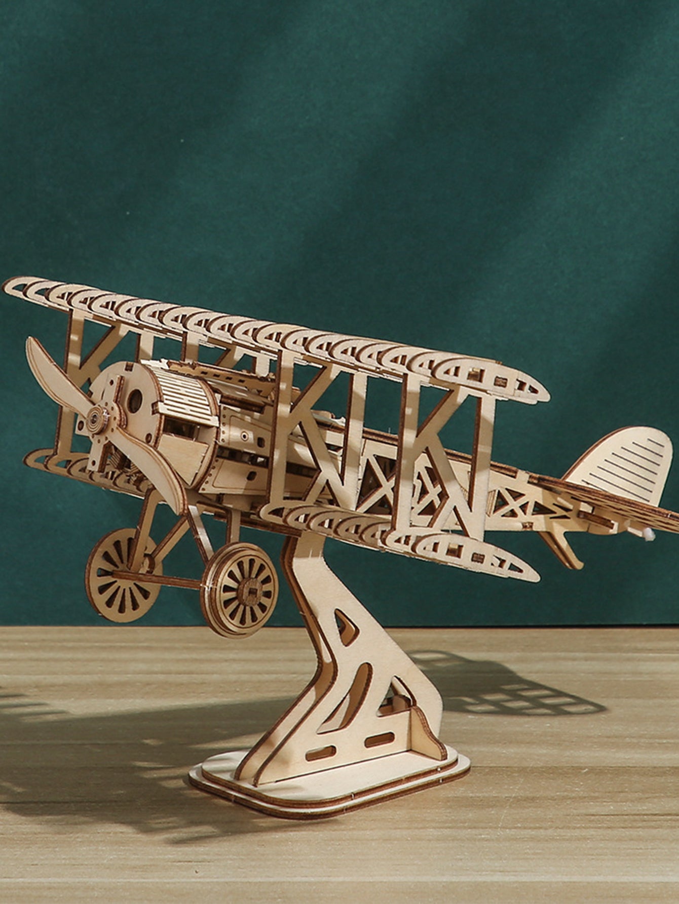 Music Park 3D Wooden Puzzle Wood DIY Craft  Bi-Plane Model kits Handmade Gifts