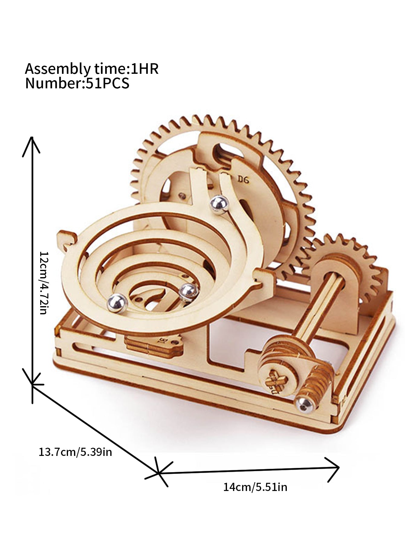 Music Park Spiral Marble Run 3D Wooden Puzzles for Adults and Teens DIY Model Building Kits with Mechanical Puzzles 