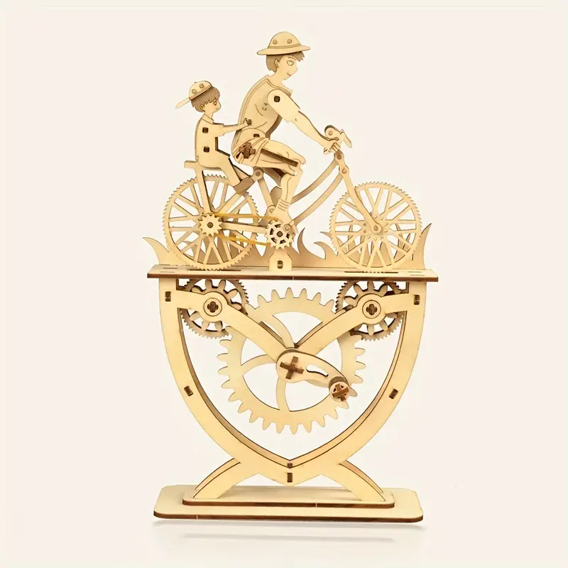 Music Park 3D Wooden Puzzle Father and Son Diy Handmade Bicycle Assembly Model Kits  Creative Decoration