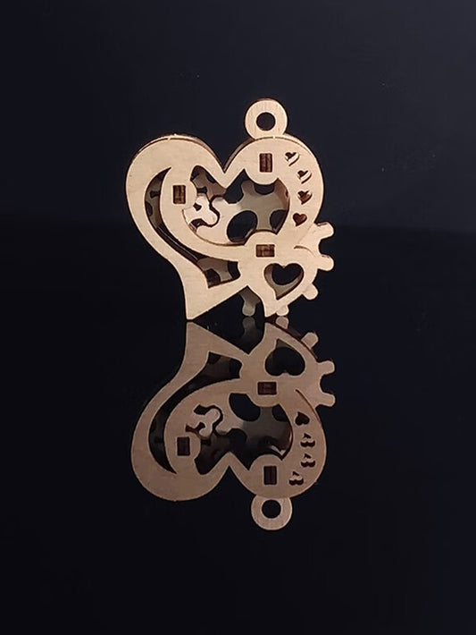 Music Park 3d wooden puzzle model kits love mechanical keychain Birthday Gift