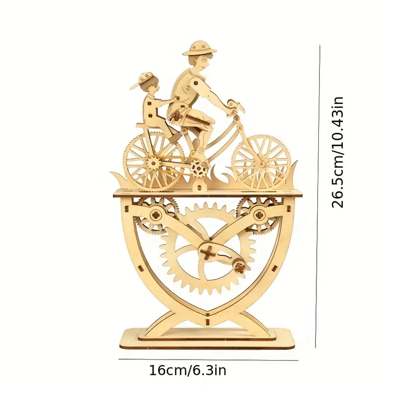 Music Park 3D Wooden Puzzle Father and Son Diy Handmade Bicycle Assembly Model Kits  Creative Decoration