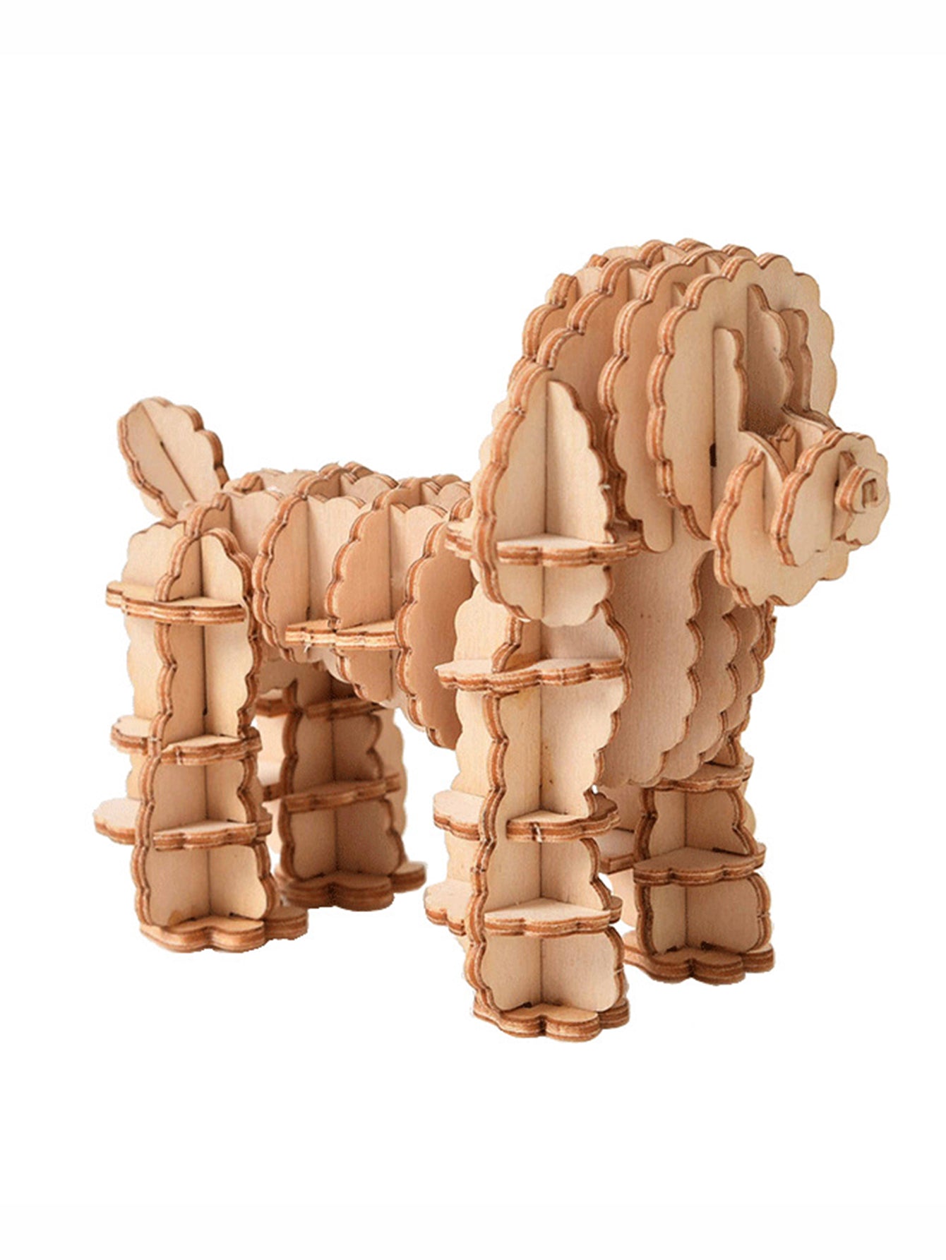 Music Park 3D Wooden Animal Puzzle Poodle Pet dog Model Kits Wood Craft Brain Teaser Wood Gifts for Christmas