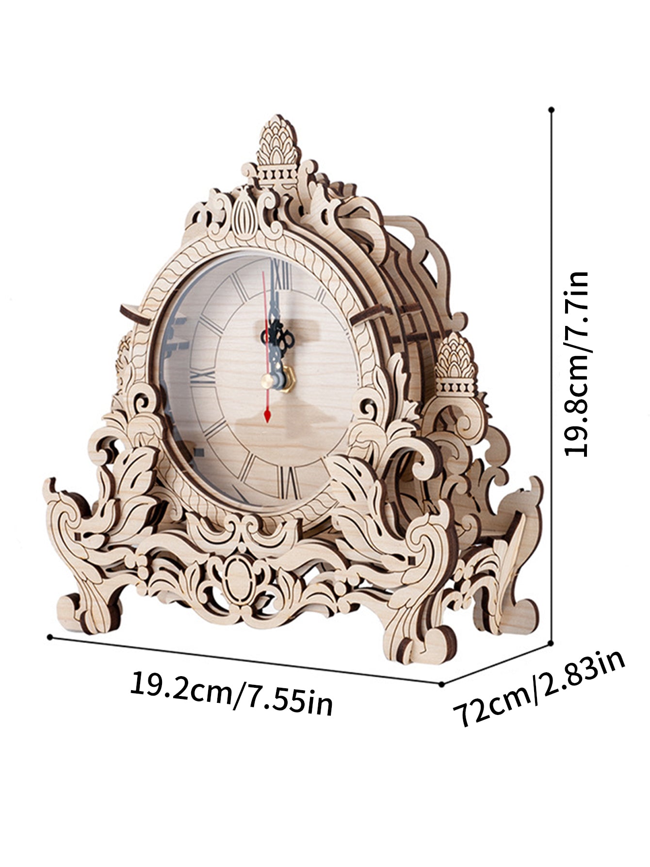 Music Park 3D Wooden Puzzle Clock Model Building Kits Desktop Clock DIY Architectural Building Blocks Creative Gift Home Decor for Family