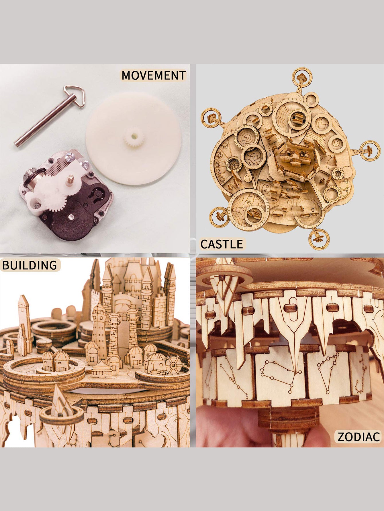 Music Park 3D Wooden Puzzles Music Box kits You are My Sunshine Castle Building Model DIY Crafts Birthday Gift for Girls or Women Age 14+