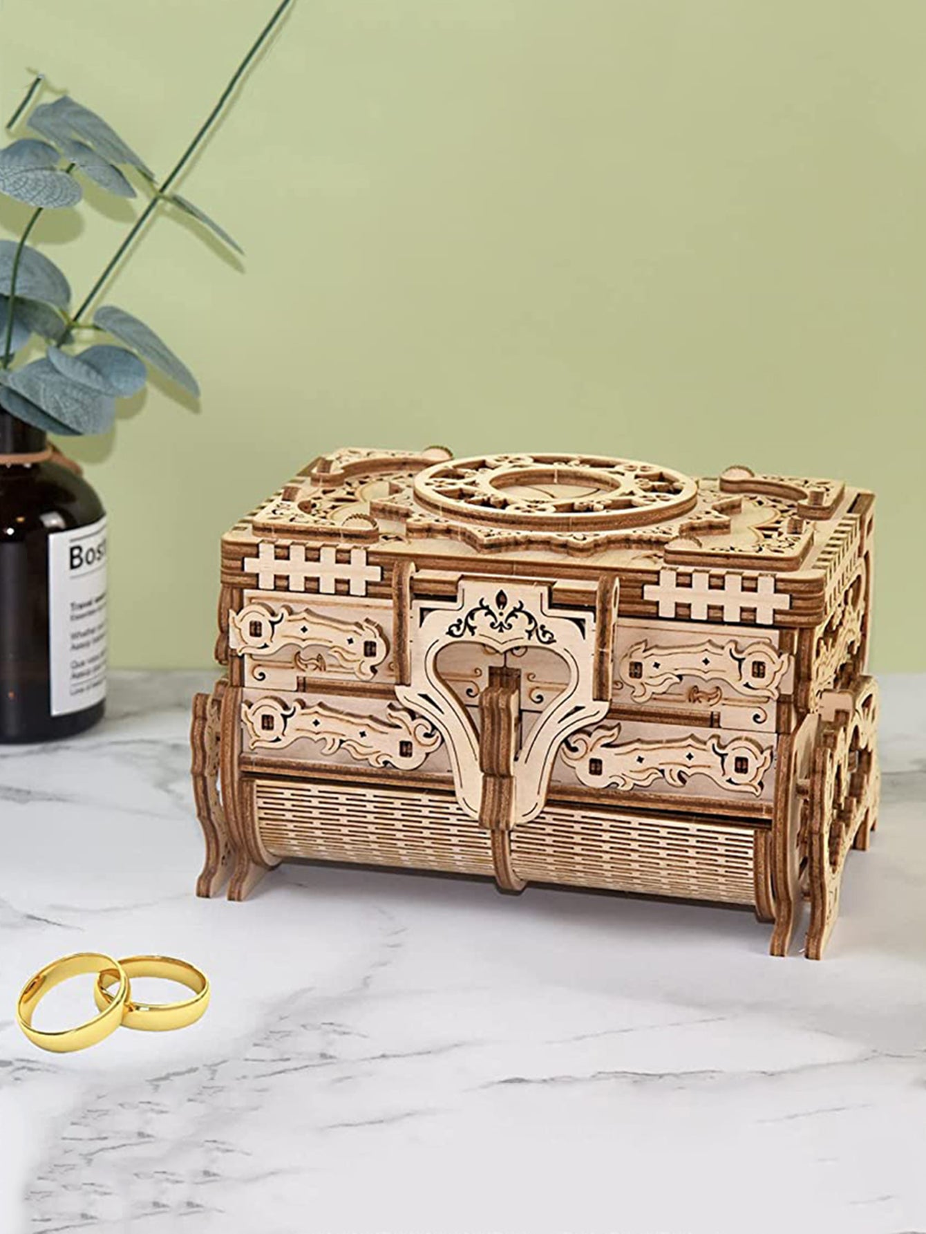 Music Park 3D Wooden Puzzle Music Box Kit Antique Jewel Box DIY Home Decoration Model Birthday or Christmas Gifts