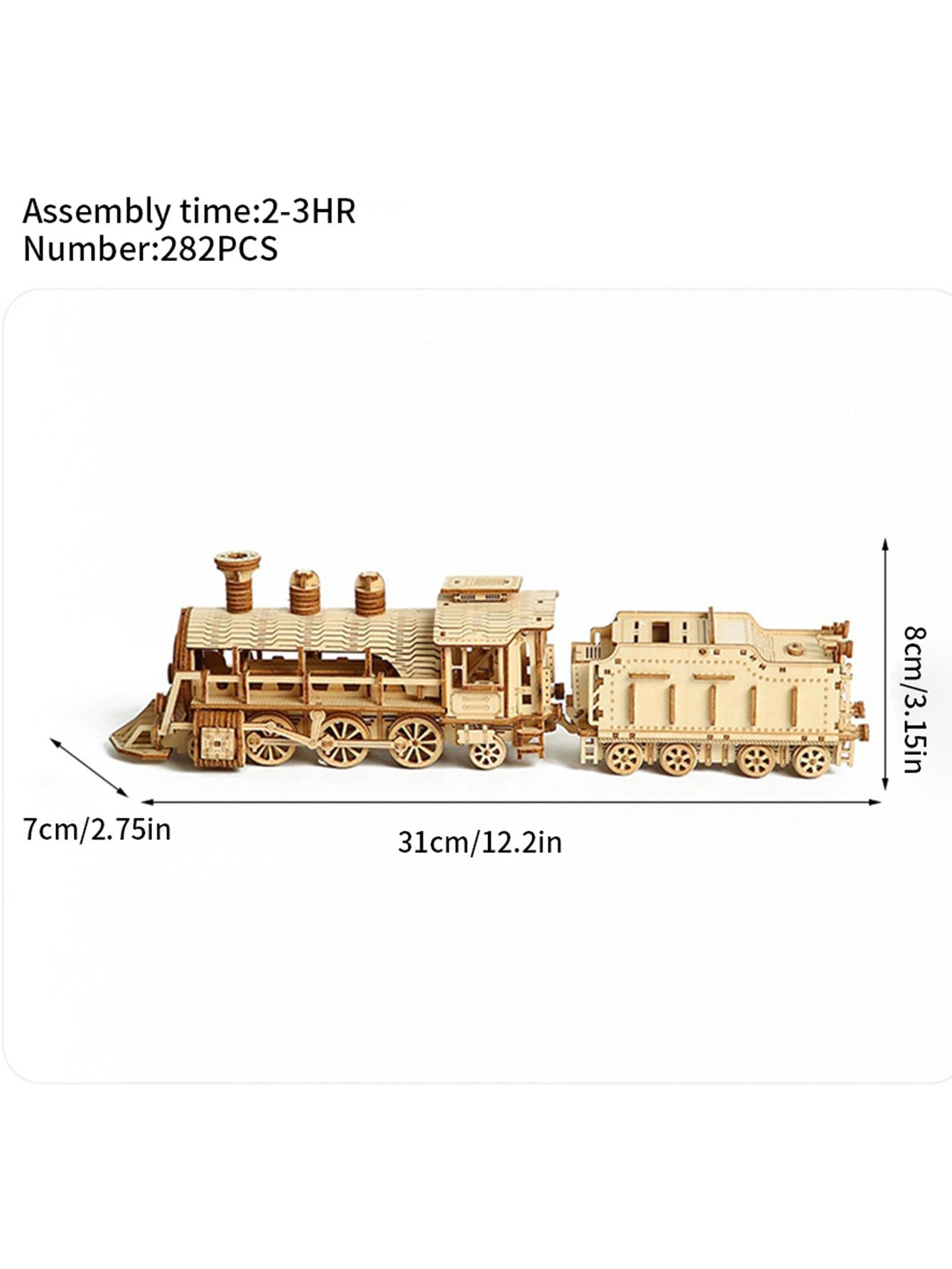 Music Park 3D Wooden Puzzle Mechanical Train Model Kits Brain Teaser Puzzles Vehicle Building Kits Unique Gift on Birthday Christmas Day