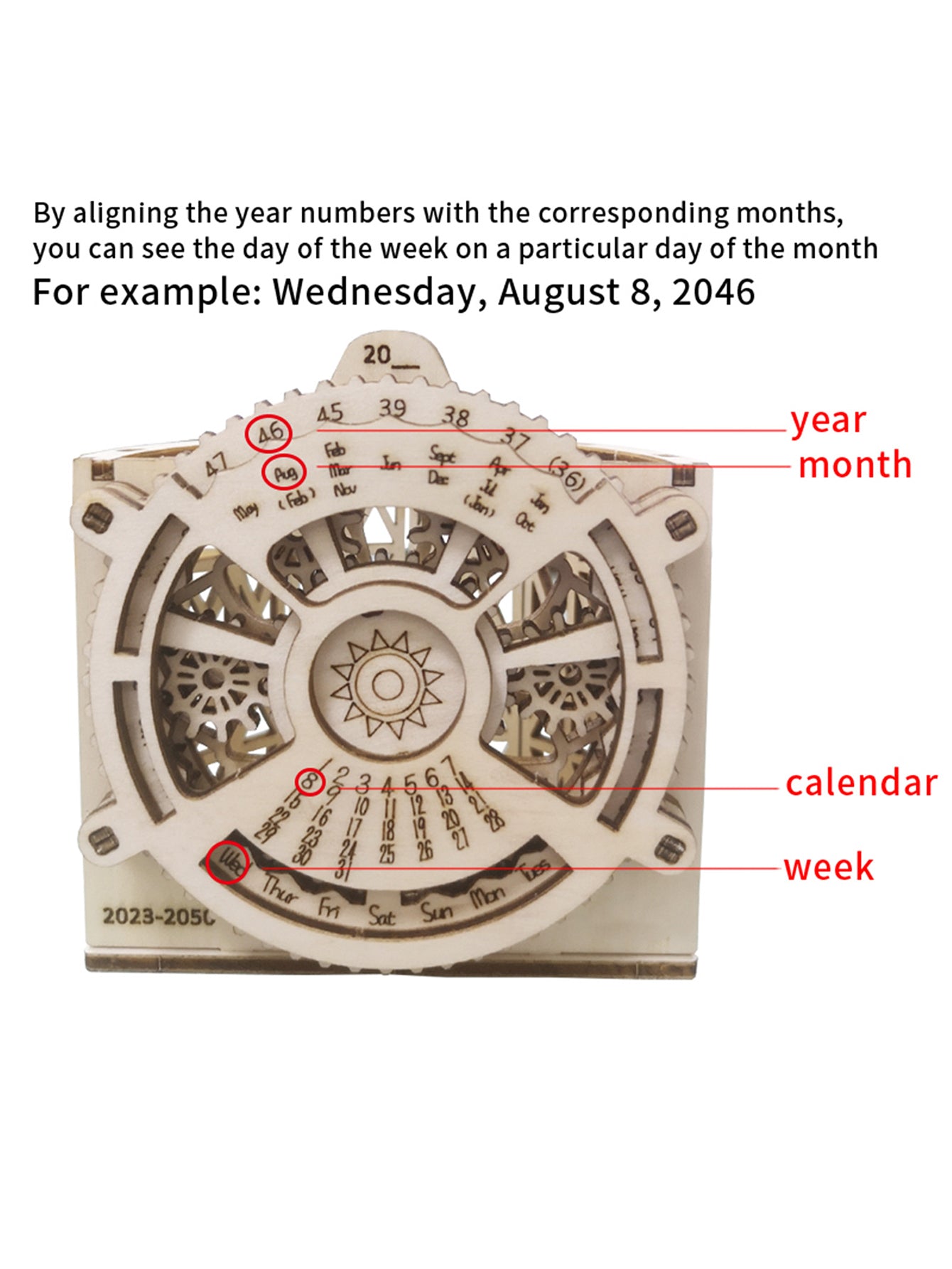 Music Park 3D Wooden Puzzles Perpetual Calendar Pen holder Mechanical Models Propelled Construction Model Kits For Teens and Adults,Age14+